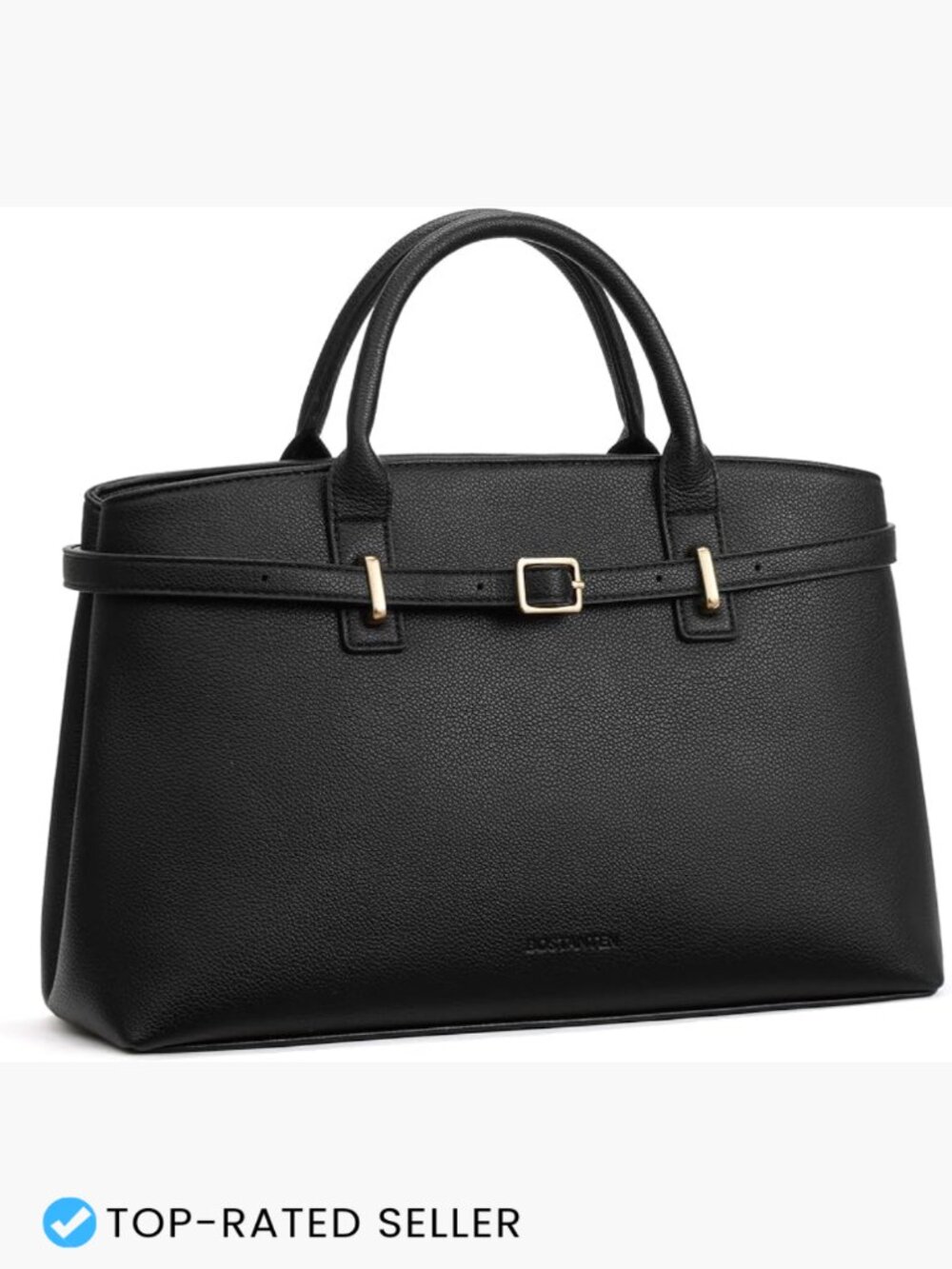 Structured Satchel Handbag Women Work Tote Purse Medium Vegan Leather Crossbody